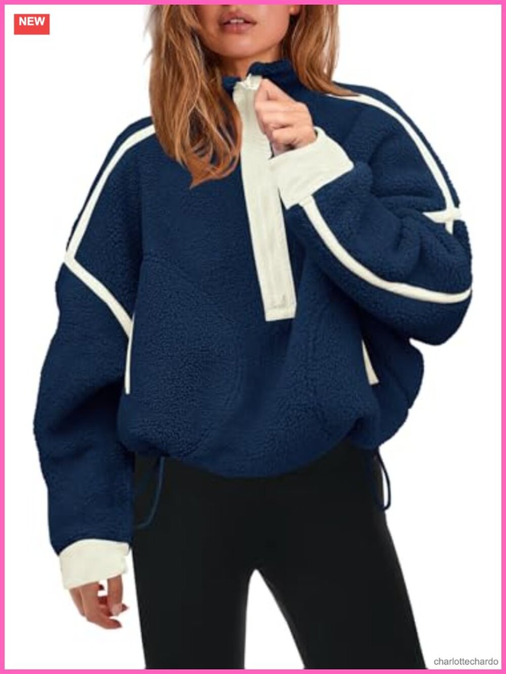 Women's Half Zip Fleece Pullover Sherpa Sweatshirt Long Sleeve